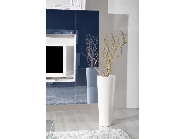Vaso in ceramica verniciato bianco lucido Cono di Unico Italia