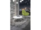 Tavolino in vetro ceramica Calacatta con base in acciaio Filo Large di Unico Italia
