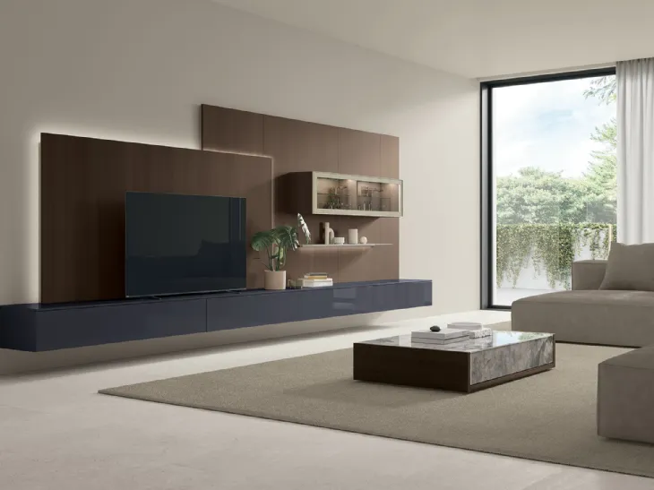 Tavolino Kenzo in glass decor e materico rovere di Tomasella