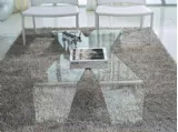 Tavolino Mister X di vetro curvo di Unico Italia