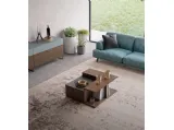 Tavolino di design in legno di frassino con vassoio in marmo Puzzle di Orme