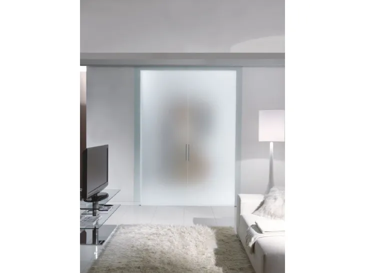 Porta per interni scorrevole in vetro temperato Acidato Fantomas 023 di Unico Italia