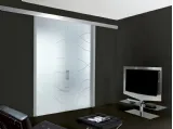 Porta per interni scorrevole in vetro acidato inciso Onde Fantomas 027 di Unico Italia