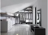 Cabina Armadio su misura in legno laccato bianco poro aperto Continua 008 di Unico Italia