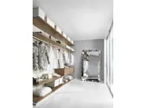 Cabina Armadio lineare in Noce Caramel con schienali in Bianco Opaco Continua 014 di Unico Italia
