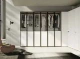 Armadio anta battente moderno in laccato opaco e vetro Glass Mixa di Orme