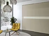 Armadio Store laccato opaco corda fascia centrale tortora opaco maniglia olmo scuro di Archimede