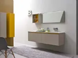 Mobile da Bagno sospeso in melaminico con piano in marmo minerale opaco 45 07 di Birex