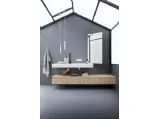 Mobile da Bagno sospeso in melaminico effetto rovere e top in Corian 45 09 di Birex