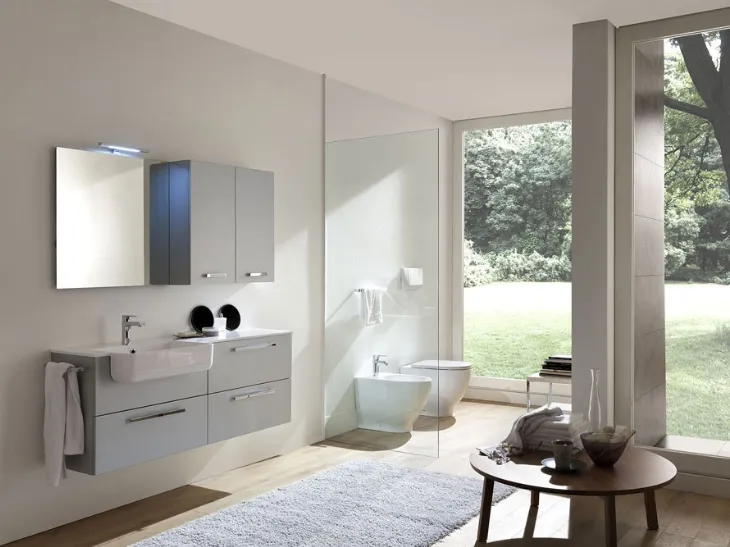 Mobile da Bagno Box 4 Grigio Metallizzato di Nice