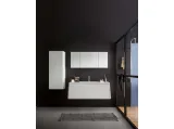 Mobile da Bagno sospeso in laccato bianco opaco e top in Corian Campus 04 di Birex