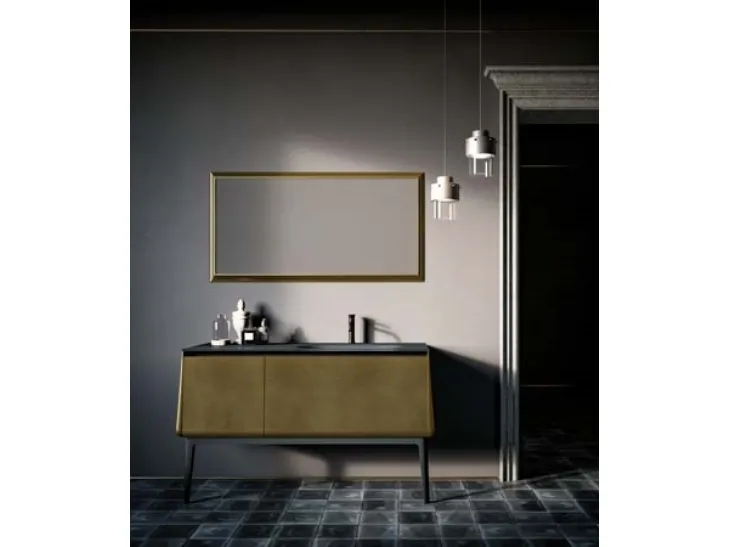 Mobile da bagno di design in laccato metallico Campus 01 di Birex