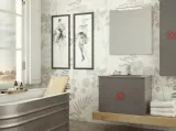 Mobile da Bagno sospeso in legno con grande lavabo in gres Epoque EQ01 di Arteba
