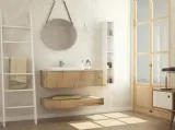 Mobile da bagno sospeso in legno con maniglia margherita in metallo Epoque EQ03 di Arteba