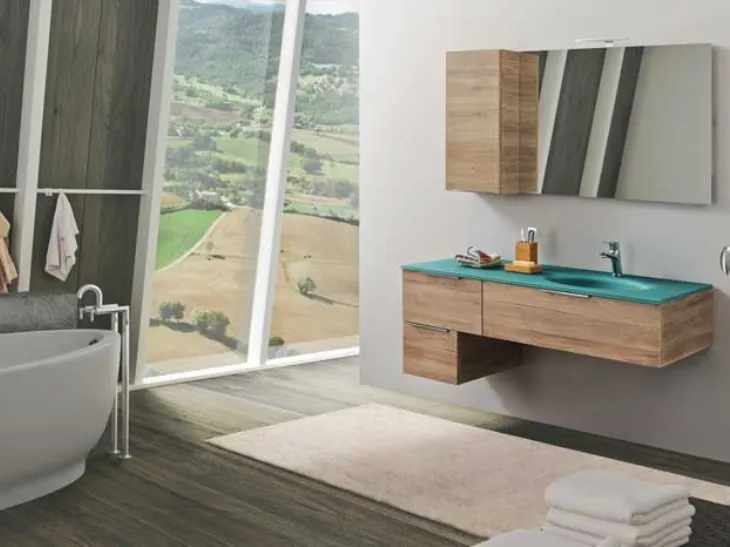 Mobile da Bagno Evo 03 in melaminico Rovere Naturale di Nice