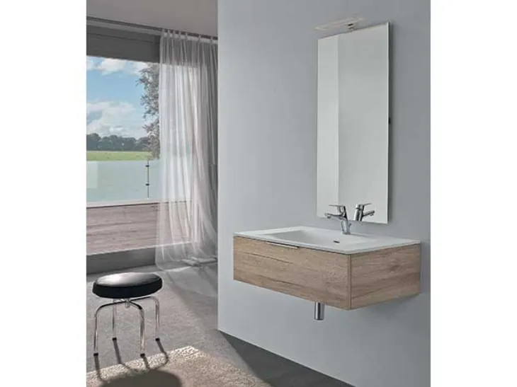 Mobile da Bagno Evo 07 in melaminico Rovere Bronzo di Nice