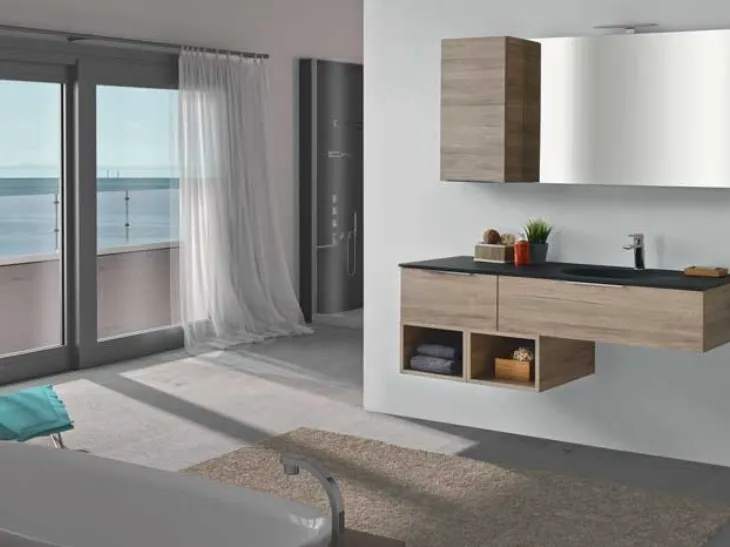 Mobile da Bagno Evo 01 Rovere Bronzo di Nice