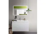 Mobile da Bagno sospeso in laccato opaco e top con lavabo integrato in ceramica Lapis 05 di Birex