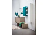 Mobile da Bagno sospeso in melaminico e laccato con top in mineral marmo bianco Lapis 06 di Birex