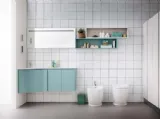 Mobile da bagno sospeso ad angolo in laccato opaco Lapis 07 di Birex