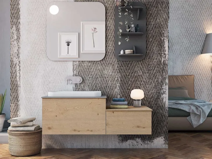 Mobile da Bagno sospeso in legno Linea LN11 Arteba