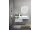 Mobile da bagno sospeso in laccato bianco opaco e top in Corian Memento 04 di Birex