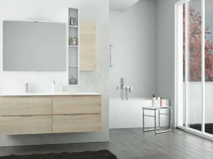 Mobile da bagno sospeso in legno Newsmart NS28 di Arteba