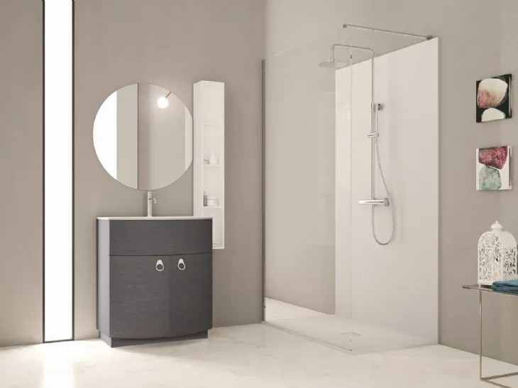 Mobile da bagno a terra in laccato opaco Onda ON03 di Arteba