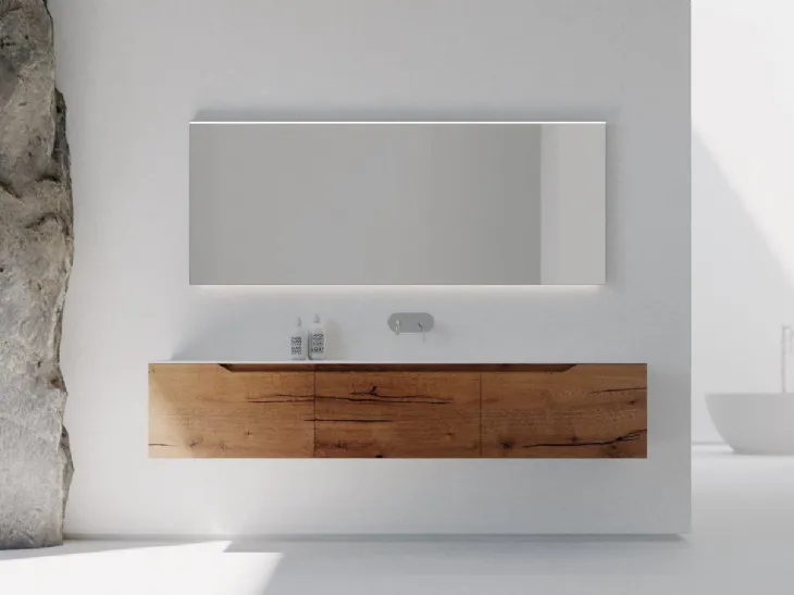 Mobile da bagno sospeso in legno Rustech RT01 di Arteba