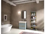 Mobile da Bagno a terra in laccato e alluminio con top in Corian Sidero 11 di Birex