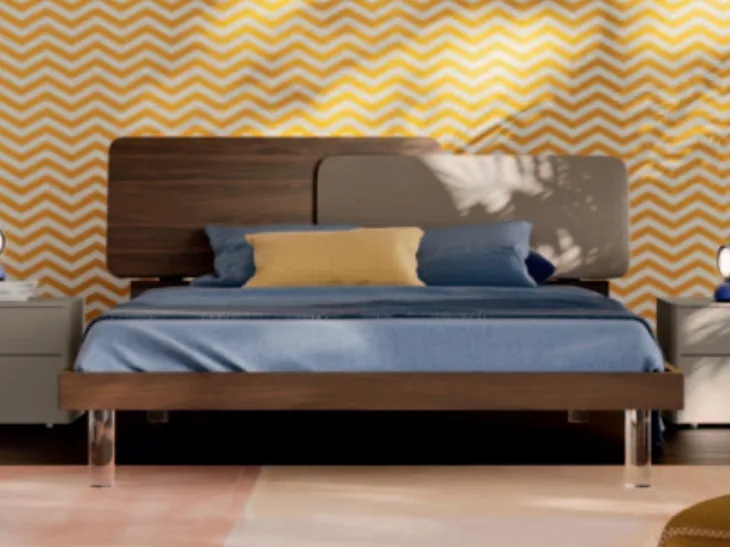 Letto di design in materico ed ecopelle Loli di Orme