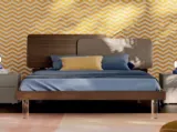 Letto di design in materico ed ecopelle Loli di Orme