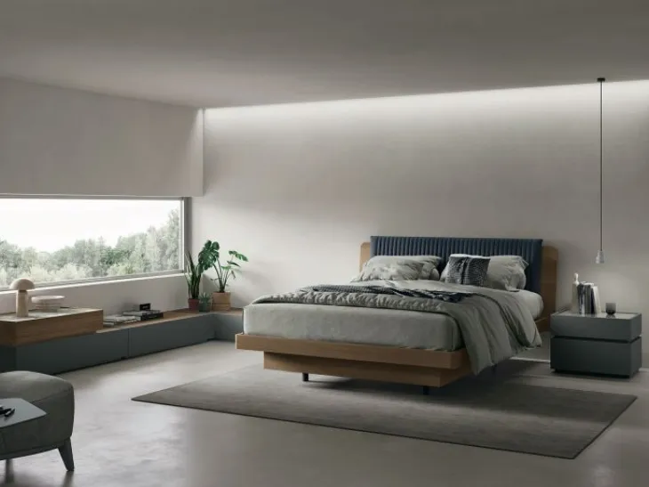 Letto con testiera imbottita Roxy di Tomasella