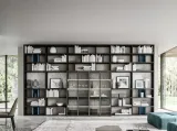 Libreria effetto frassino carbone laccato opaco indaco laminato effetto marmo Day 25 Logico di Orme