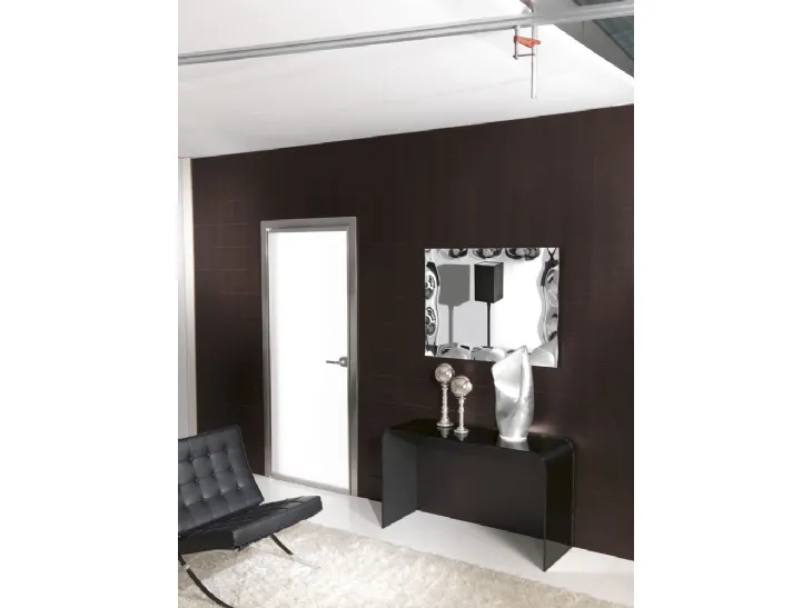 Mobile ingresso in vetro curvato verniciato Nero Golden di Unico Italia