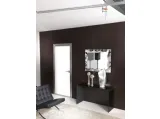 Mobile ingresso in vetro curvato verniciato Nero Golden di Unico Italia