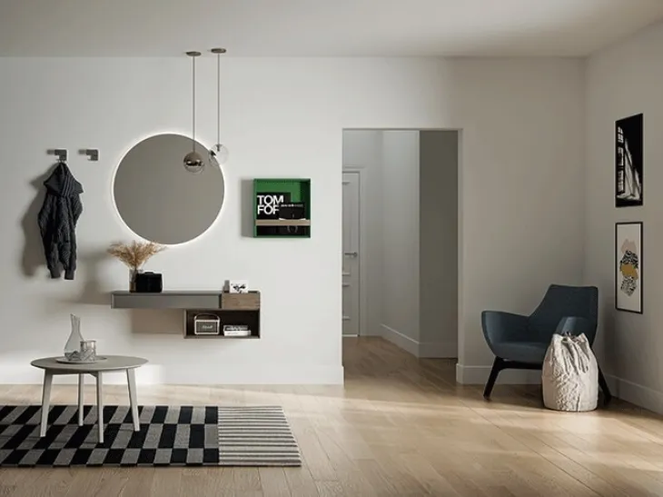 Mobile ingresso con cassetto integrato in laccato e melaminico Sessanta 04 di Birex