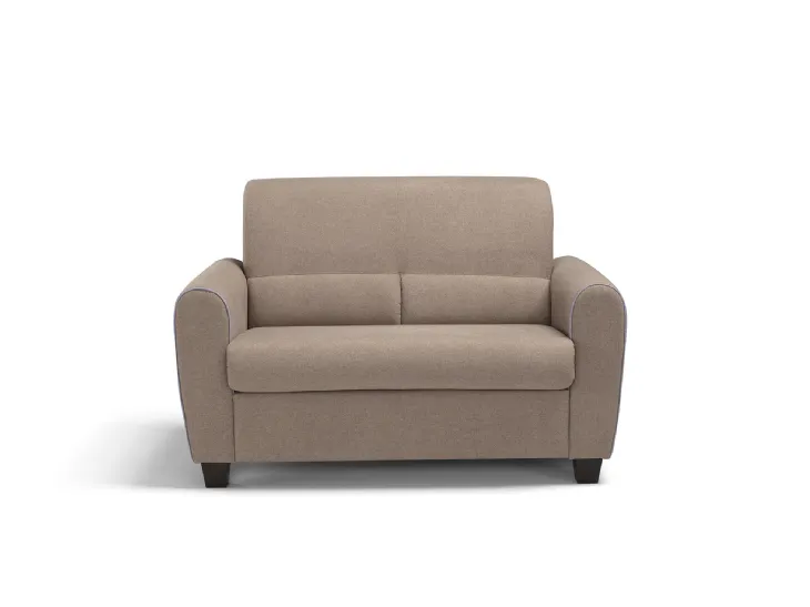 Divano lineare in tessuto imbottito con struttura in legno di abete massello, disponibile anche in versione con letto estraibile Felix di Vis Comoda