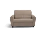 Divano lineare in tessuto imbottito con struttura in legno di abete massello, disponibile anche in versione con letto estraibile Felix di Vis Comoda