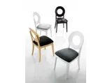 Sedia Duchessa con struttura in legno e rivestimento in ecopelle o tessuto Eurosedia