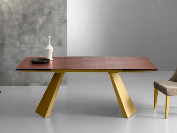 Sedia in legno dorato imbottita Emma Oro di Eurosedia