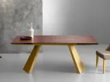 Sedia in legno dorato imbottita Emma Oro di Eurosedia