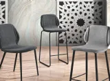 Sgabello Dandy Bordino in tessuto imbottito di MaxHome