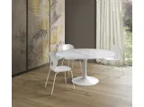 Tavolo rotondo in ceramica con base in acciaio Around di Unico Italia