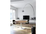 Tavolo rotondo in legno con base in acciaio verniciato bianco Around di Unico Italia