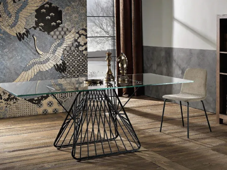 Tavolo fisso Filo in vetro trasparente di MaxHome