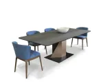 Tavolo in vetro ceramicato con basamento in acciaio verniciato a due colori Hamilton di Unico Italia