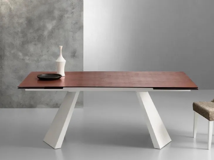 Tavolo allungabile di design in metallo e laminato Pechino di Eurosedia