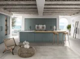 Cucina Moderna con isola Anuba in laccato Paxos Grey di Miton