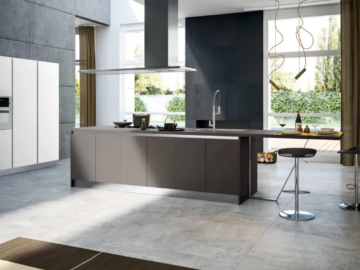 Cucina moderna Avantgarde Grigio Londra e Bianco di Atra Cucine